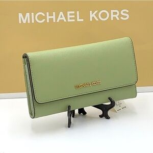 Michael Kors Light Sage Green Leather Wallet